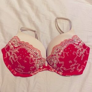 VS Very Sexy Red Bra With Jewels